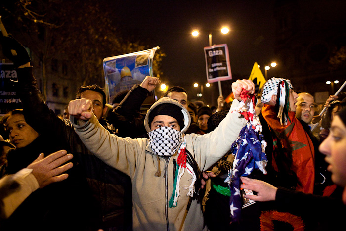Manifestation à Paris contre la politique d'Israel dans la bande de Gaza