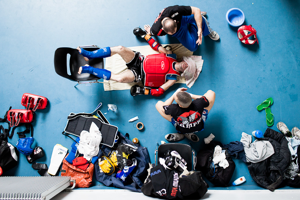 Antonin Sabot après un combat de Boxe Thaï