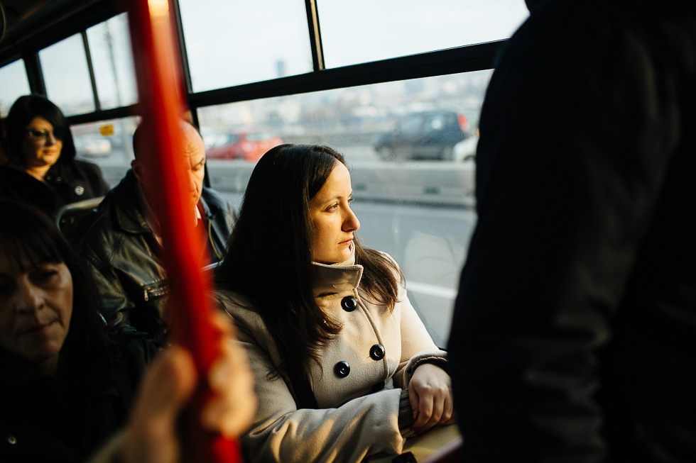 Dans un bus à Belgrade, Serbie, le 31 décembre 2013. 