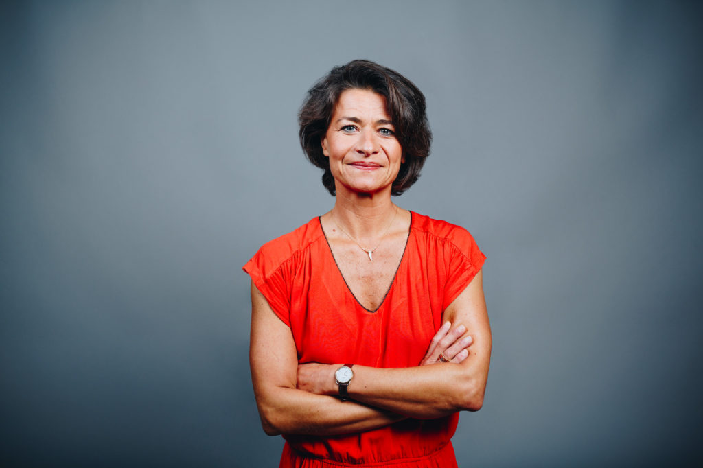 Portraits de collaborateurs de Clarins le 21 juin 2017 au siège du groupe français de cosmétique à Paris. Laetitia.