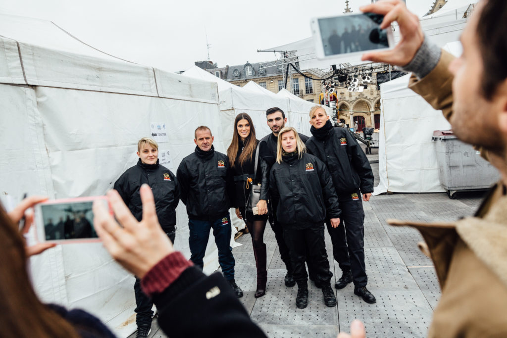 Déplacement d'Iris Mittenaere, élue Miss France 2016, à Saint-Quentin (02) le 7 novembre 2016 pour participer au direct de l'émission 
