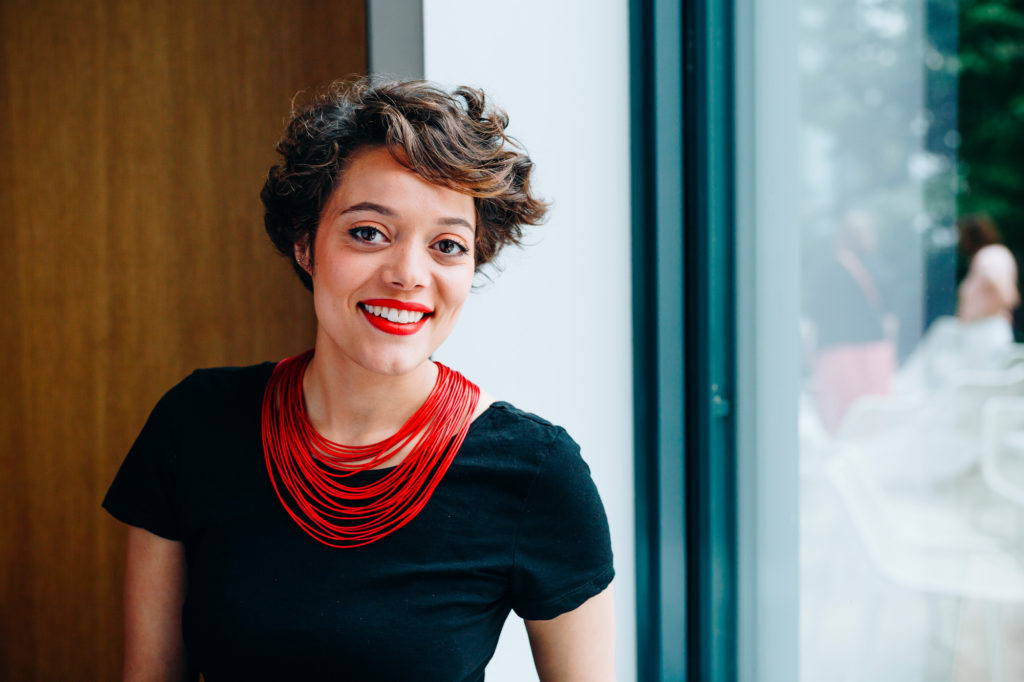 Portraits de collaborateurs de Clarins le 21 juin 2017 au siège du groupe français de cosmétique à Paris. Jilane.