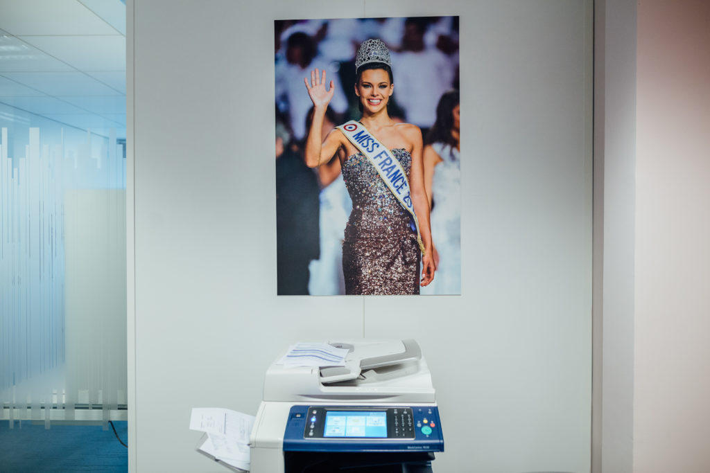 Les bureaux et équipes de l'organisation de Miss France le 14 novembre 2016 dans les locaux de la société de production audiovisuelle Endemol (à qui appartient la marque Miss France) situés au 10 rue Waldeck Rochet à Aubervilliers.