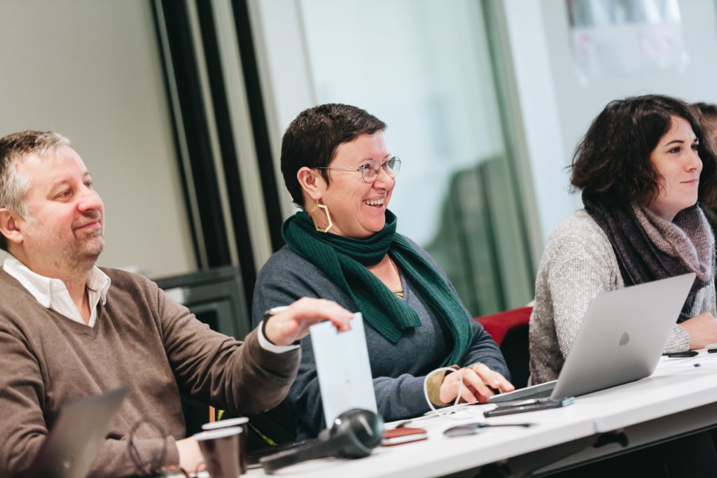 Reportage au siège social de l'entreprise coopérative Syndex à Paris dans le 18e arrondissement le 13 décembre 2018.