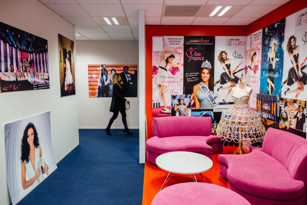Les bureaux et équipes de l'organisation de Miss France le 14 novembre 2016 dans les locaux de la société de production audiovisuelle Endemol (à qui appartient la marque Miss France) situés au 10 rue Waldeck Rochet à Aubervilliers.