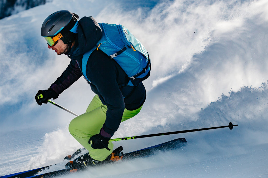Shooting de skis Salomon à Val d'Isère le 13 décembre 2016.