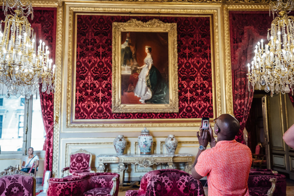 Experience culture and art through the ages with a small-group tour of Paris’ epic Louvre Museum.
Empress Eugenie painting, in Napoleon III apartments, Louvre, Paris, on July 24th, 2019.