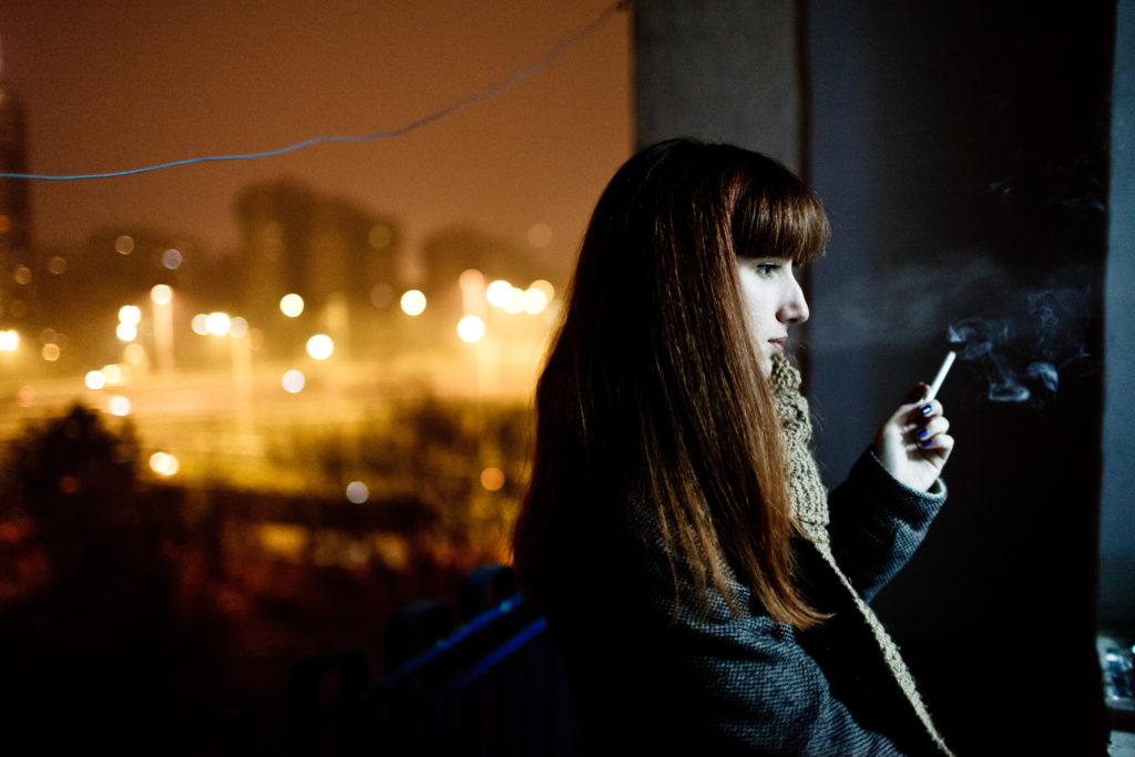 Natalija Malesevic, 22, student of architecture takes a break in his student dormitory in New Belgrade